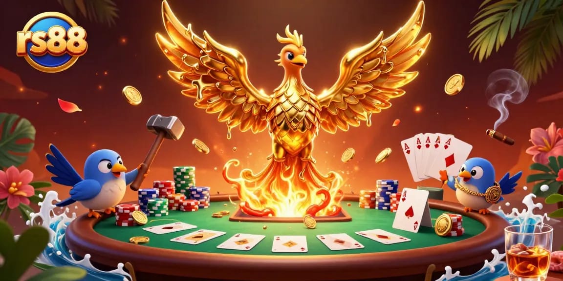 Experience the thrill of winning at rs88 casino with molten gold phoenix transforming into coins.