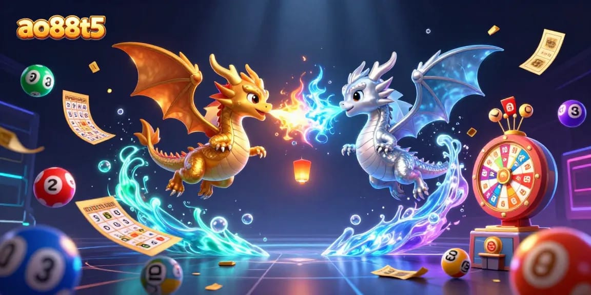Experience the thrilling action of ao88t5 with vibrant lottery elements in a dynamic casino scene.
