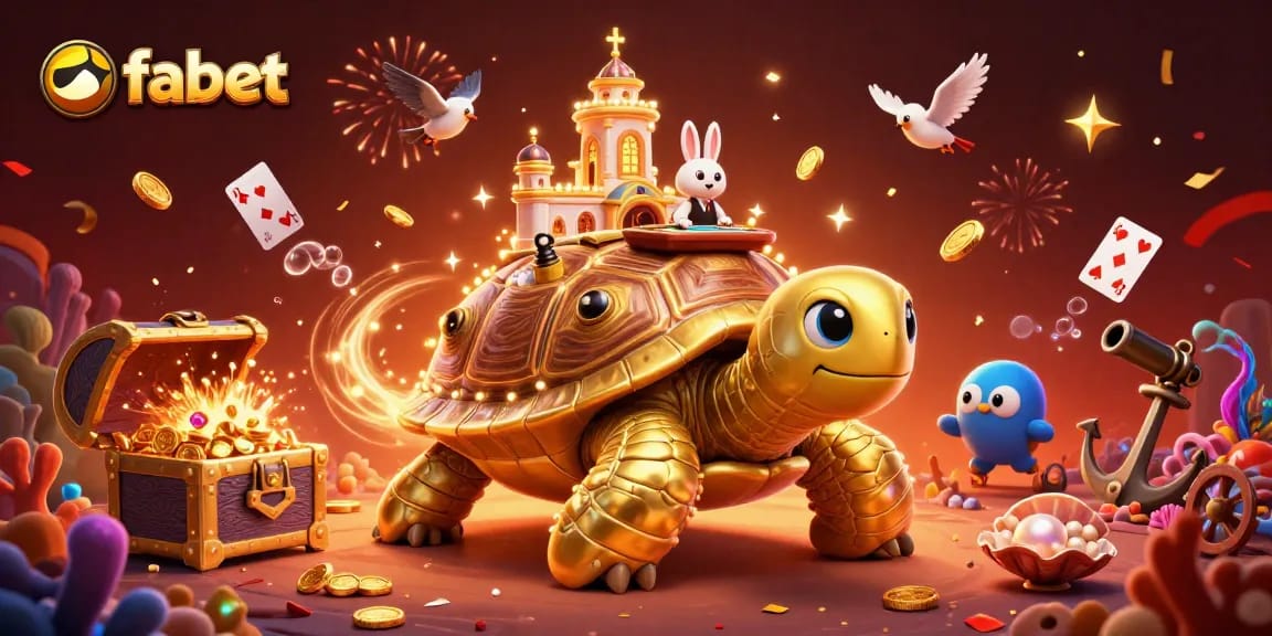Experience the thrilling world of fabet with a vibrant 3D casino illustration featuring unique characters and elements.
