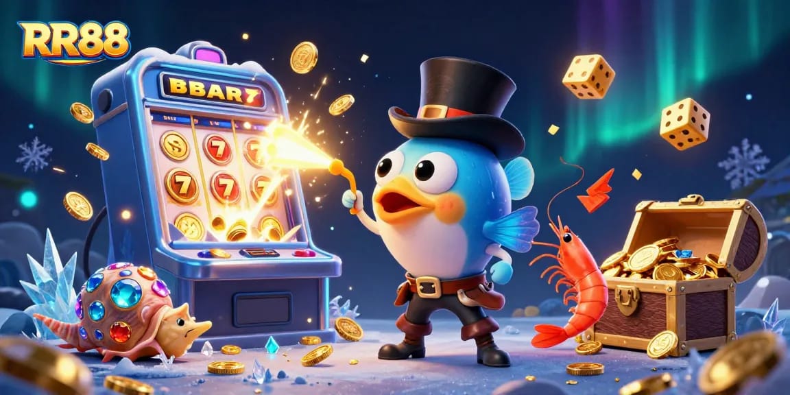 Play exhilarating games at RR88, featuring a vibrant underwater scene with an anglerfish and treasure elements.