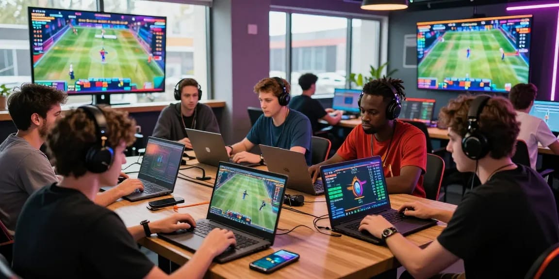 Engaging esports betting scene with diverse players actively participating in esportivabet apuestas.