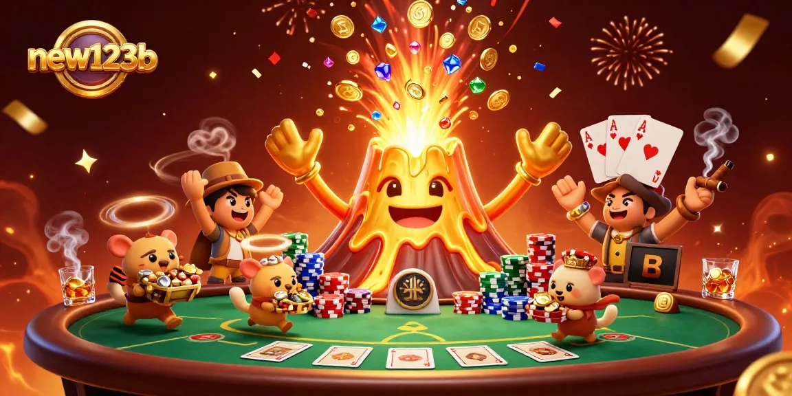 Engage in thrilling gaming at new123b as the golden volcano erupts coins and treasures!