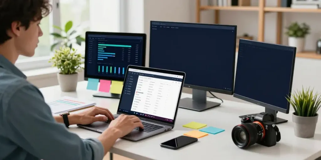 Instant indexing tools in a vibrant digital marketing workspace.