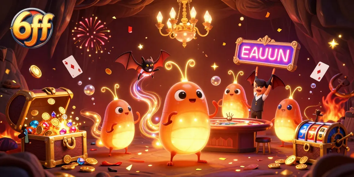Experience thrilling games at 6ff's vibrant casino with bioluminescent glowworms and exciting gold treasures.
