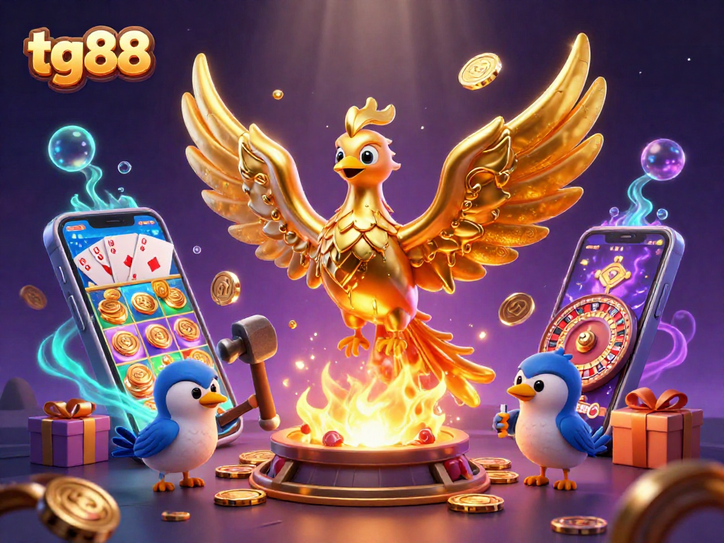 Experience the thrill with tg88 as golden phoenix and sparrows showcase magic of online gaming.