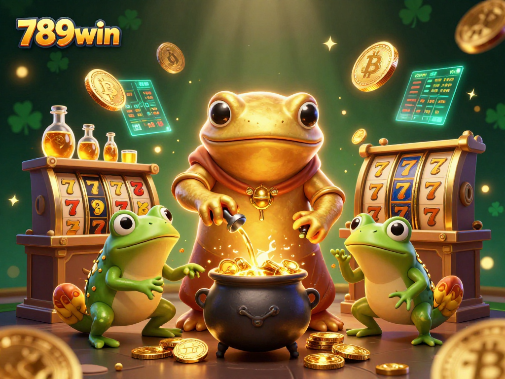 Experience thrilling gameplay at 789win with vibrant casino characters transforming gold coins.