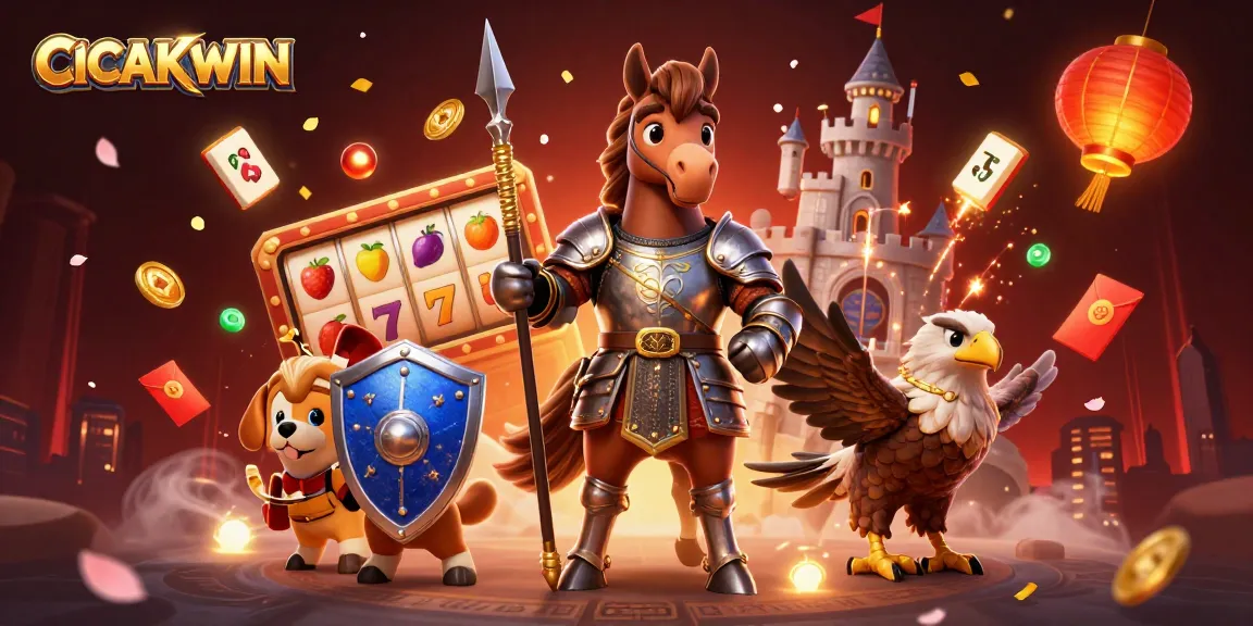 CICAKWIN brings excitement with slot reels and medieval fantasy elements in a dynamic gambling scene.
