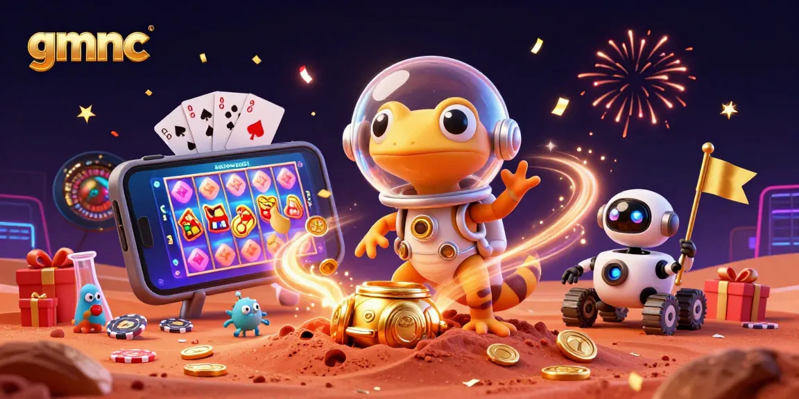 Engage with gmnc in a vibrant casino adventure featuring a lively alien scene.