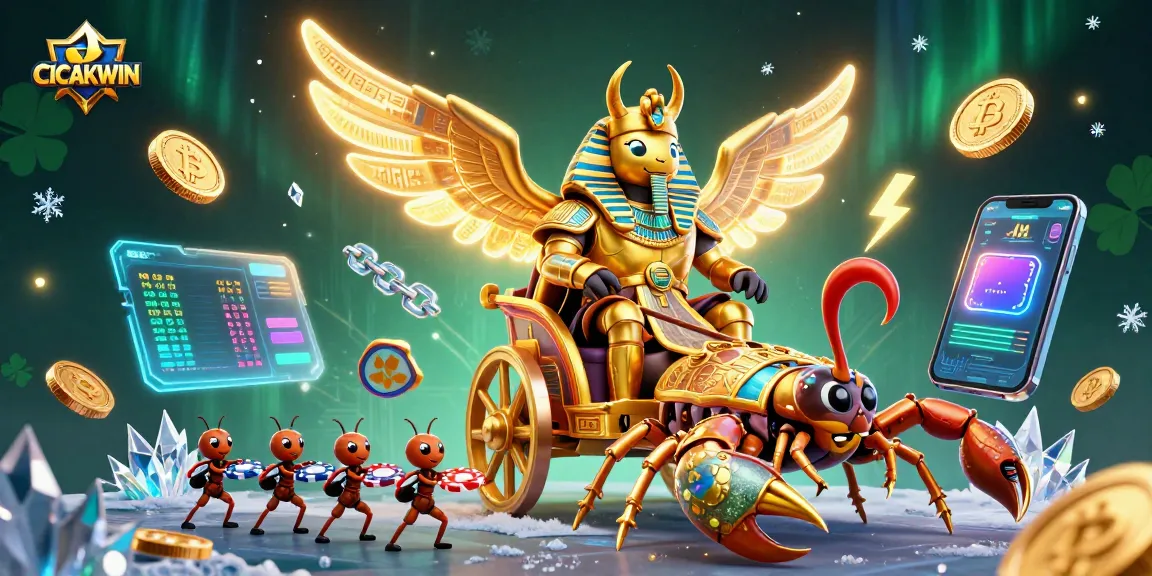 CICAKWIN players enjoy thrilling slot games amid vibrant 3D casino elements and golden symbols