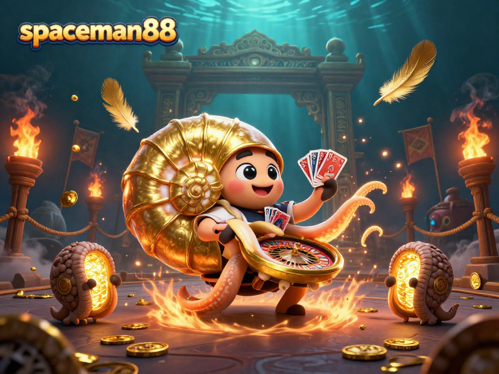 Experience thrilling wins at spaceman88 with the golden nautilus roulette wheel and glowing companions.