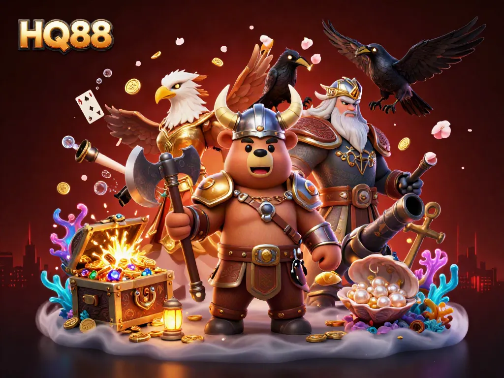 Experience thrilling moments with HQ88's vibrant casino adventures featuring dynamic characters and game elements.
