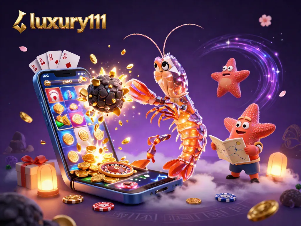 Win big with luxury111 as the galactic samurai mantis shrimp conquers asteroids for golden treasures.