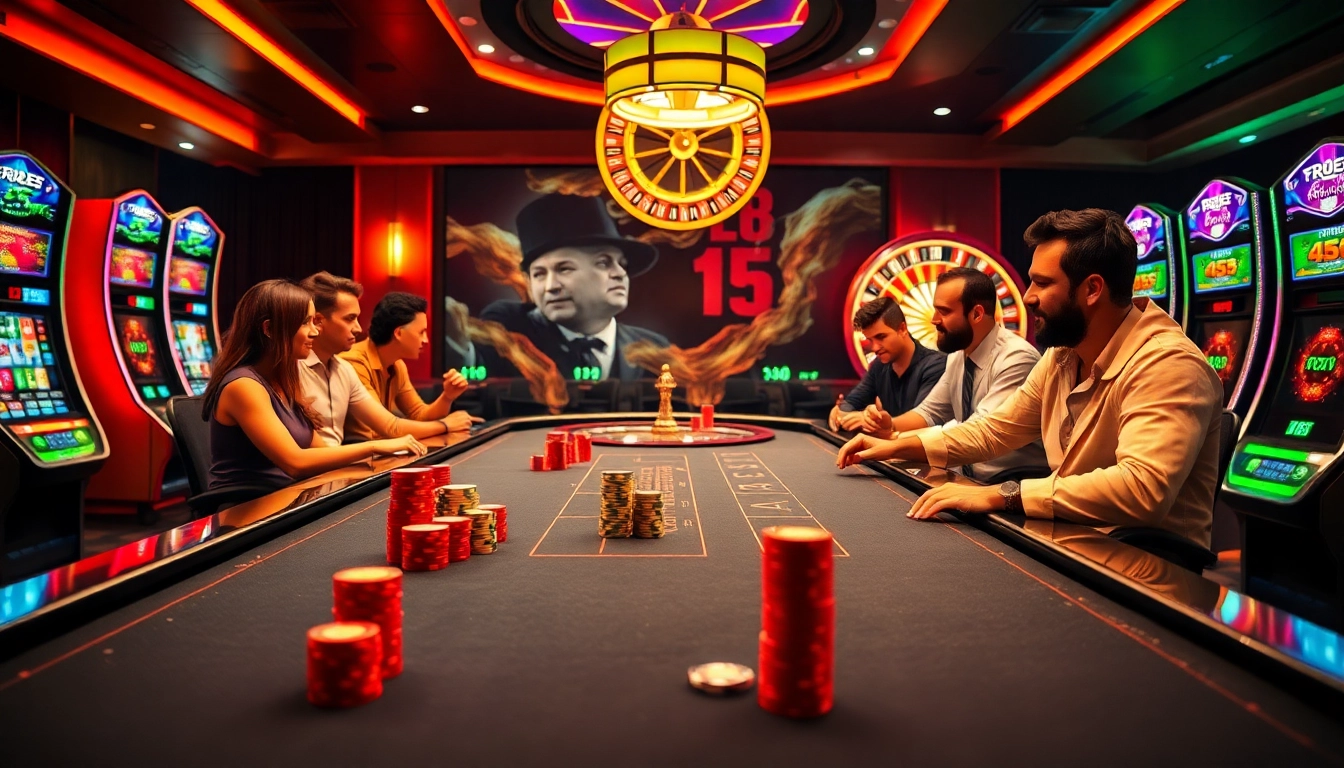 Engaged players at a blackjack table and a roulette wheel showcasing the thrill of casino gaming at tr88.