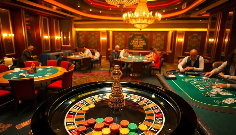 Experience high-stakes gambling action in a luxurious casino setting at https://hbbet4.art/ with poker tables and roulette wheels.