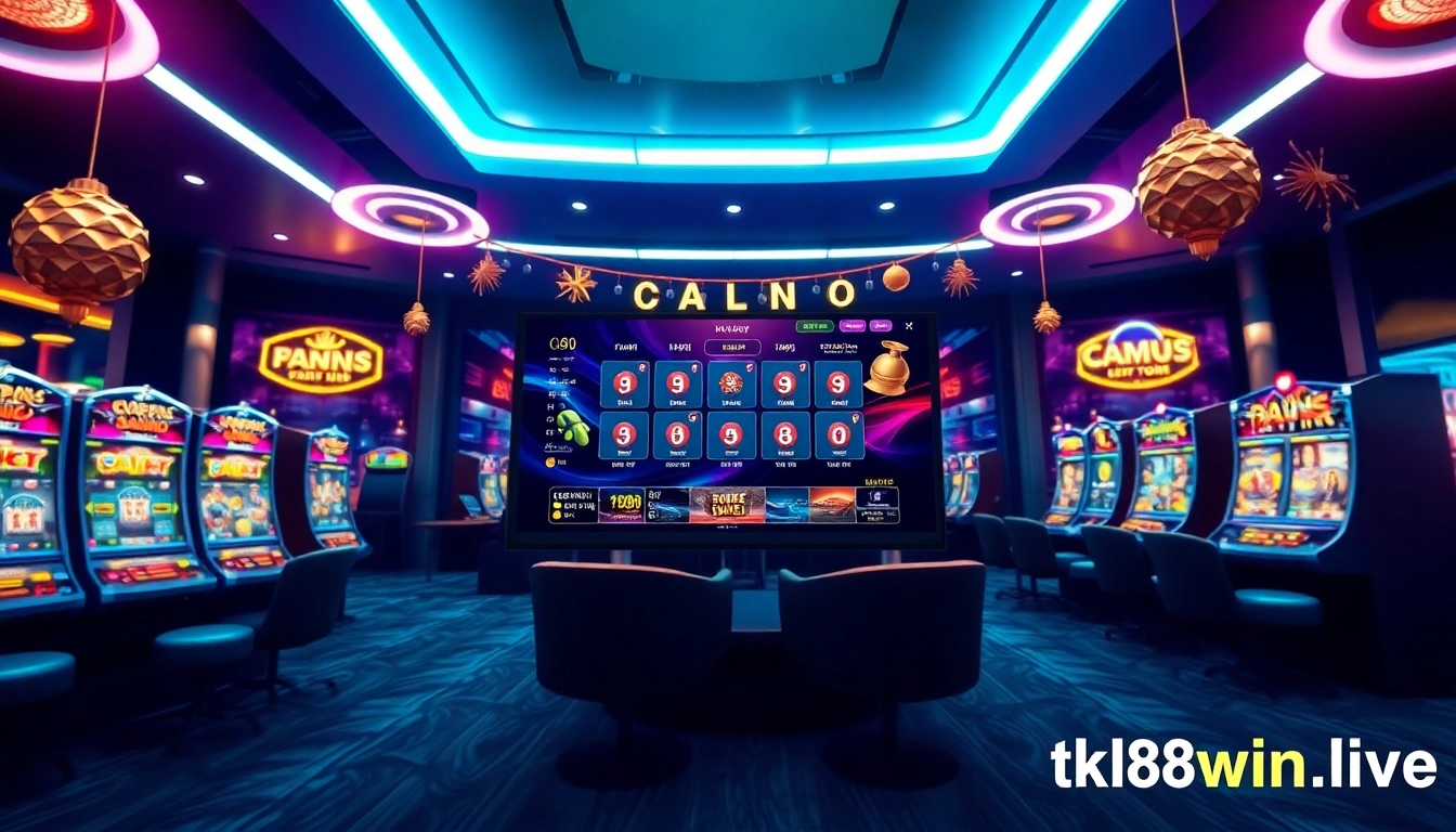 Engaging online casino scene illustrating tk88win.live with vibrant games and exciting promotions.