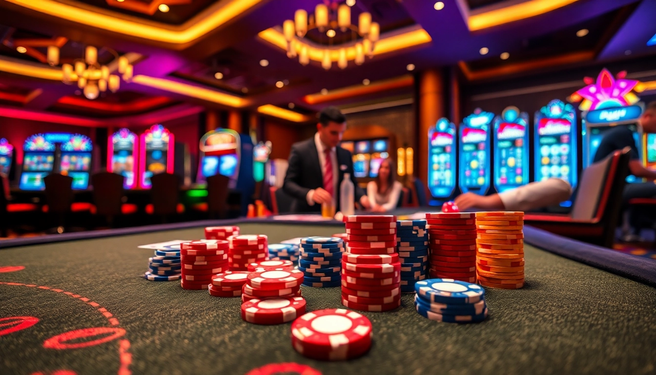 Nohu offers thrilling casino gameplay with vibrant poker chips and engaging slot machines.